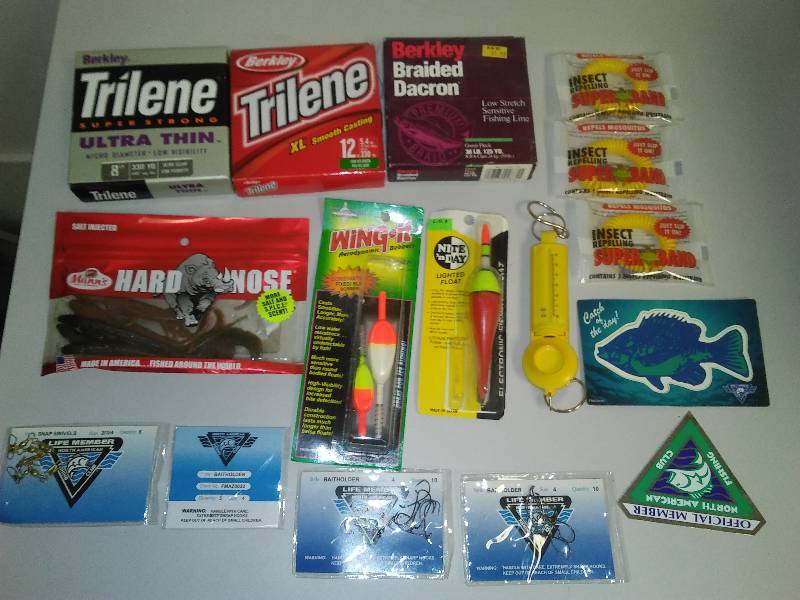 New Fishing gear bobbers, line & more.