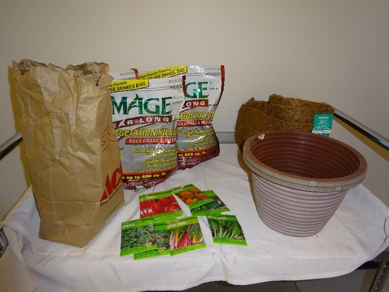 Variety of seed, weed killer, planter