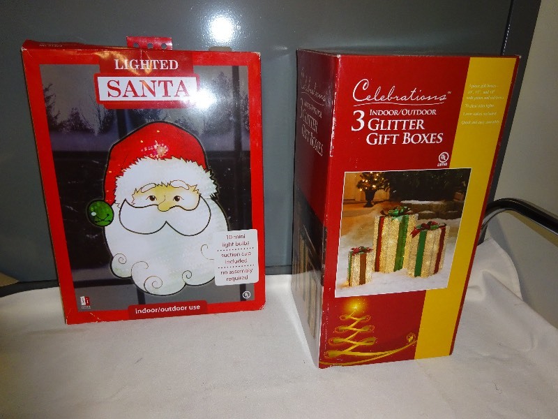 Celebrations Lighted 3 Glitter Gift Boxes New