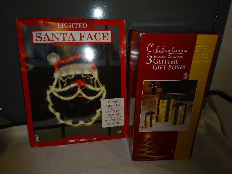 Celebrations Lighted 3 Glitter Gift Boxes New