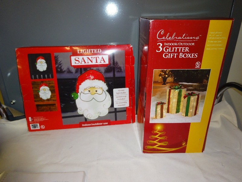 Celebrations Lighted 3 Glitter Gift Boxes New