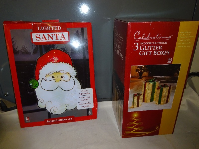 Celebrations Lighted 3 Glitter Gift Boxes New