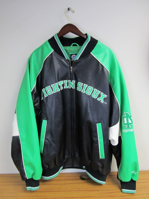 lot 73 image: AWESOME North Dakota Fighting Sioux Leather Jacket