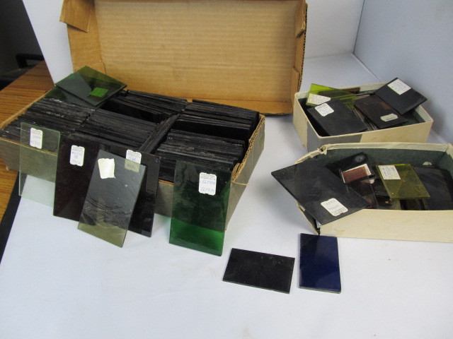 lot 82 image: Large Lot of Antique Stained Glass Samples