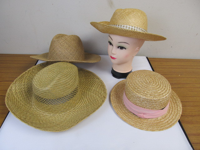 lot 51 image: Group of 4 Ladies Straw Hats
