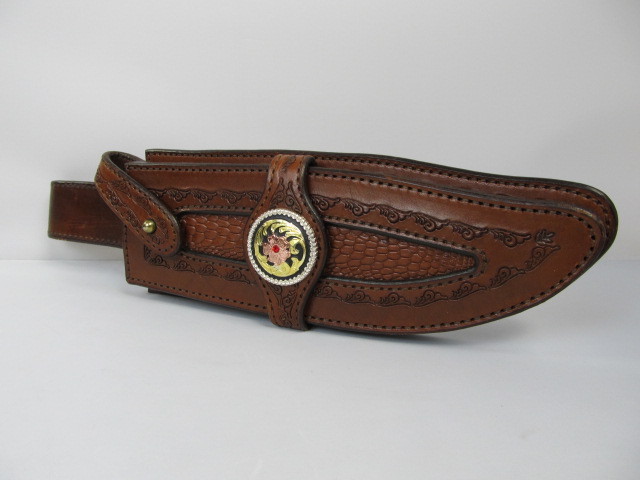 lot 31 image: Quality Vintage Jeweled Leather Knife Sheath 