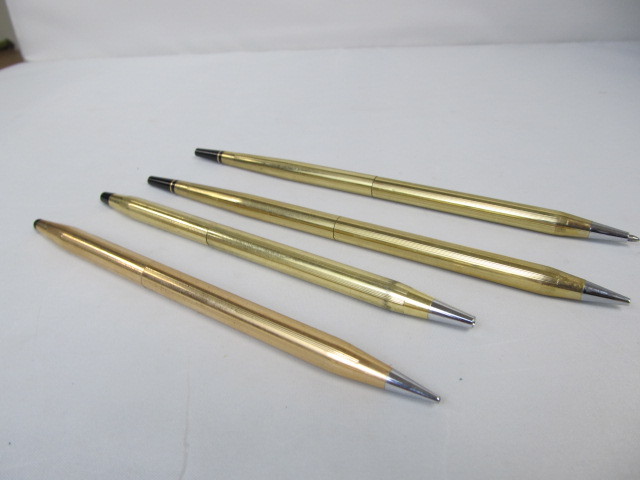 lot 33 image: Group of Vintage Gold Filled Cross Pens