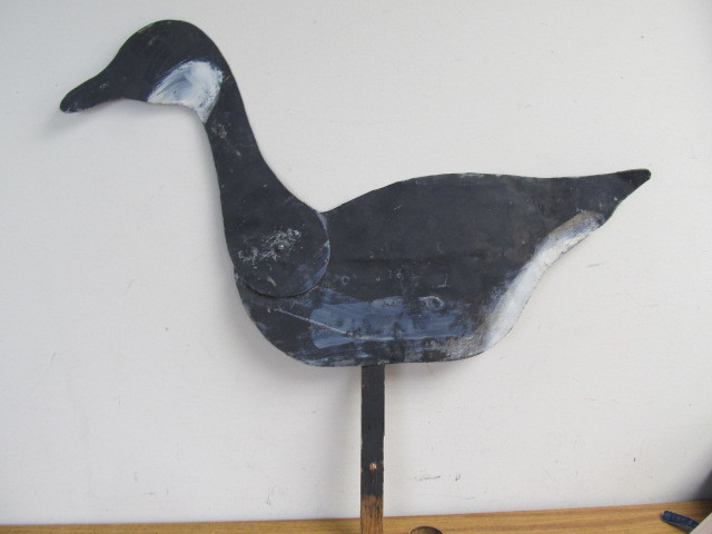 lot 109 image: Antique Painted Sheet Metal Goose Decoy