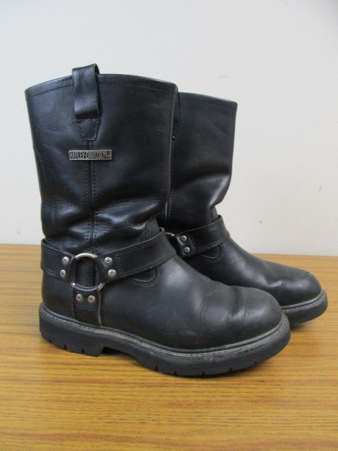 lot 131 image: Genuine Leather HARLEY DAVIDSON Motorcycle Boots - Size 10.5