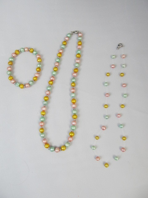 lot 185 image: HONORA Multi Color Genuine Pearl Bracelet & 2 Necklaces