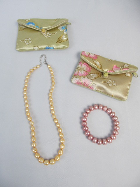 lot 196 image: HONORA Genuine Pearl & Sterling Silver Necklace wBracelet
