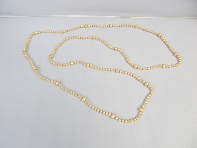 lot 201 image: HONORA Genuine Pearl Long Strand Necklace