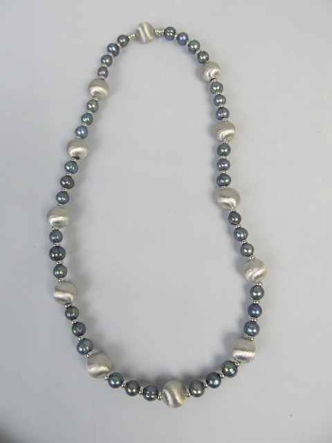 lot 202 image: HONORA Genuine Pearl & Sterling Silver Necklace