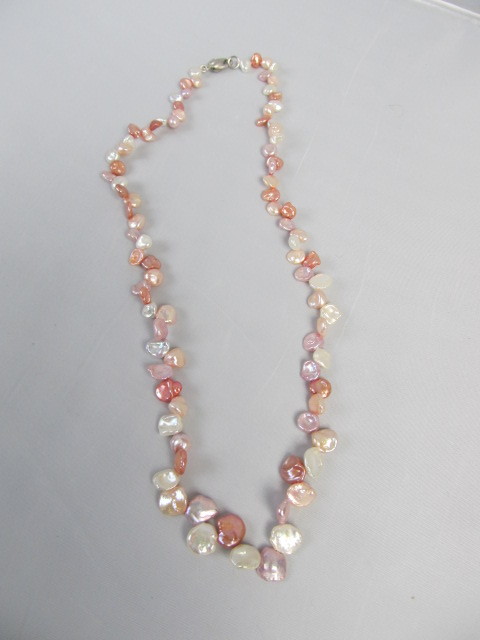 lot 210 image: HONORA Genuine Cluster Pearl & Sterling Necklace