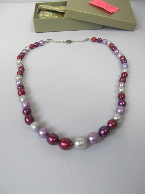 lot 212 image: HONORA Genuine Pearl & Sterling Necklace