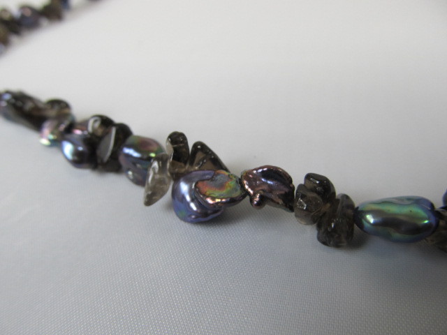 lot 166 image: HONORA Genuine Black Pearl & Sterling Necklace