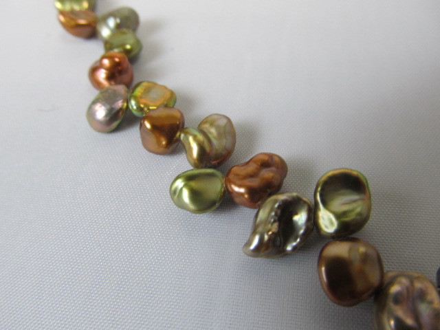 lot 165 image: HONORA Genuine Cluster Pearl & Sterling Necklace