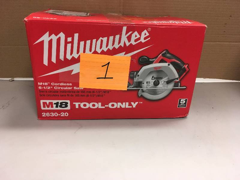 lot 1 image: Milwaukee M18 Cordless 6-12 Circular Saw TOOL ONLY not used