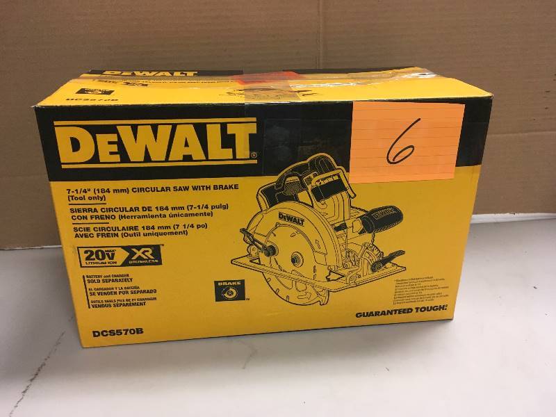lot 6 image: DeWalt 20 Volt MAX 7-14 in. Cordless Circular Saw with Brake TOOL ONLY