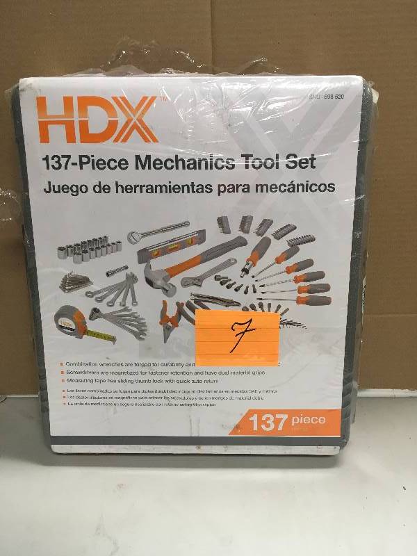 lot 7 image: HDX Homeowners Tool Set 137 Piece New