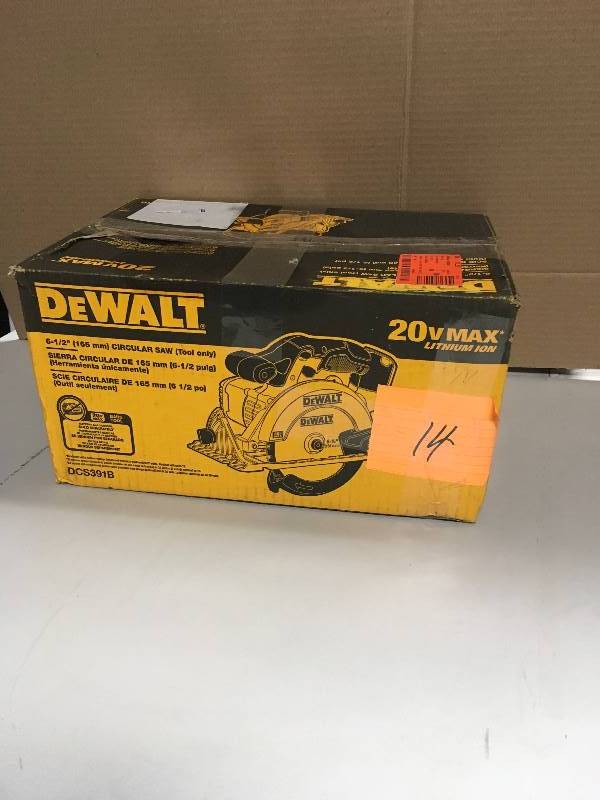 lot 14 image: DeWalt 20 MAX Volts 6-12 in. Dia. Cordless Circular Saw Bare Tool not used