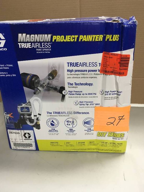 lot 27 image: Graco Magnum Airless Paint Sprayer 2800 PSI 38 HP, Project Painter Plus Not used