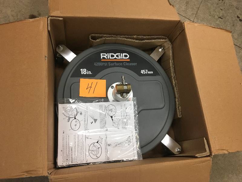 lot 41 image: Ridgid Professional 18 in. 4200 PSI Quick Connect Surface Cleaner for Gas Pressure Washers open box open box
