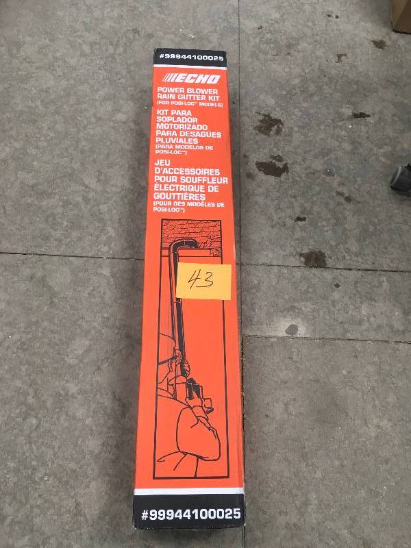 lot 43 image: Echo Power Blower Rain Gutter Kit not used