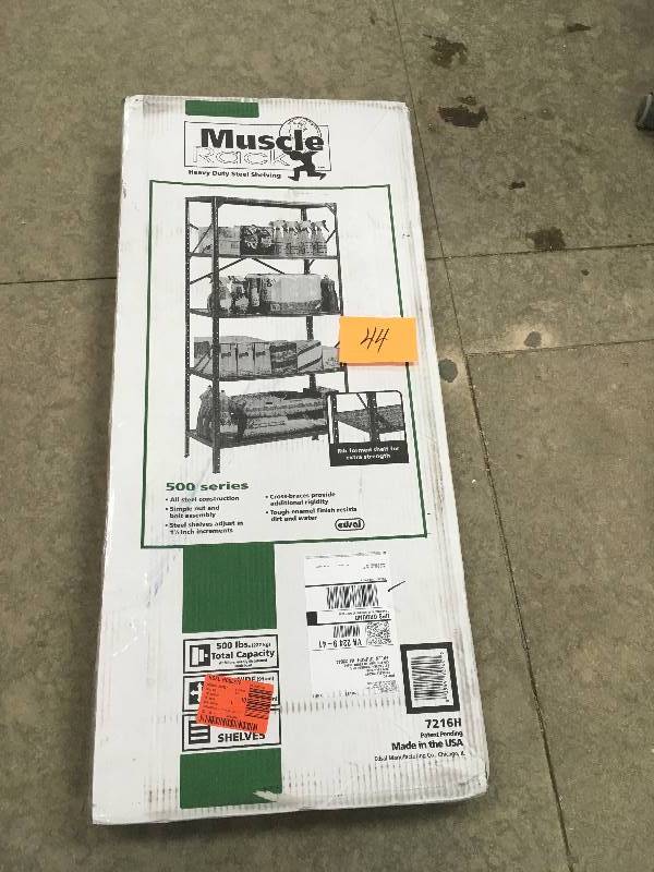 lot 44 image: Edsal 7216H Steel Commercial Shelving Unit, 36 W x 72 H x 16 D not used