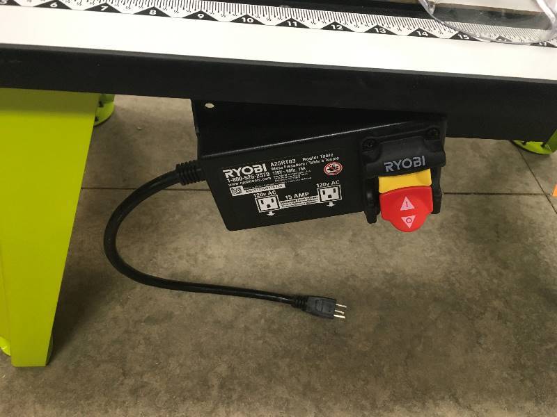 lot 46 image: Ryobi Universal Router Table 120 Volt 15 Amp in like new condition
