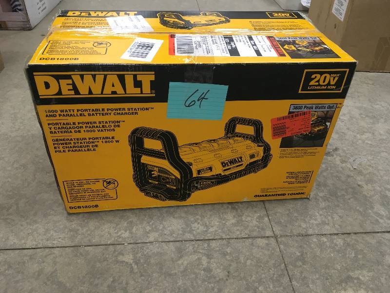 lot 64 image: Dewalt 1800 Watt Portable Power Station used in working condition