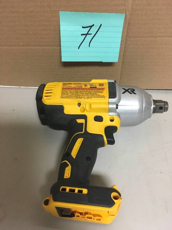 lot 71 image: DeWalt 20V MAX XR Brushless Cordless Lithium- Ion 34 in. Impact Wrench ( Tool Only) not used