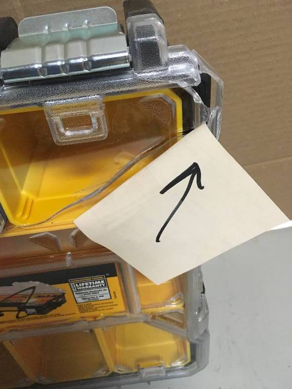 lot 73 image: DeWalt 10- Compartment Deep Pro Small Parts Organizer damaged
