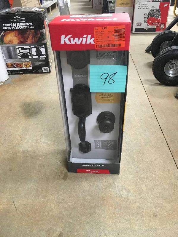 lot 98 image: Kwikset Montara Venetian Bronze Single Cylinder Door Handset with Juno Entry Knob Featuring Smartkey not used open box