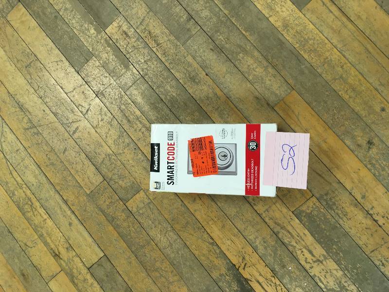 lot 52 image: Kwikset 205022731 SmartCode Single Cylinder Satin Nickel Electronic Deadbolt not used