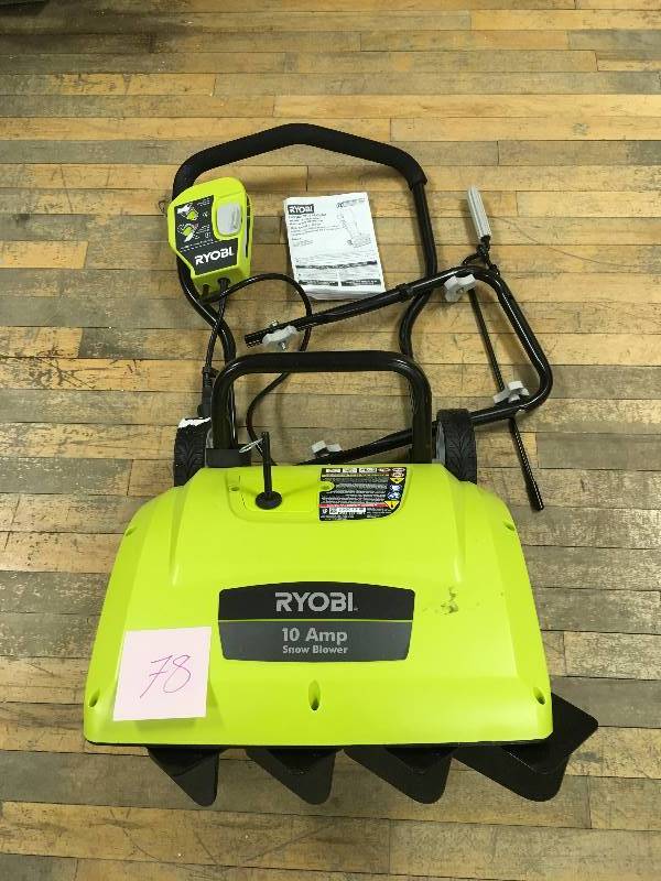 lot 78 image: Ryobi 10 amp snow blower
