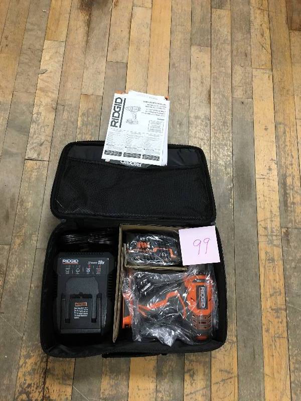 lot 99 image: RIDGID R860052 18-Volt Lithium-Ion 12-Inch Cordless Compact Driver not used