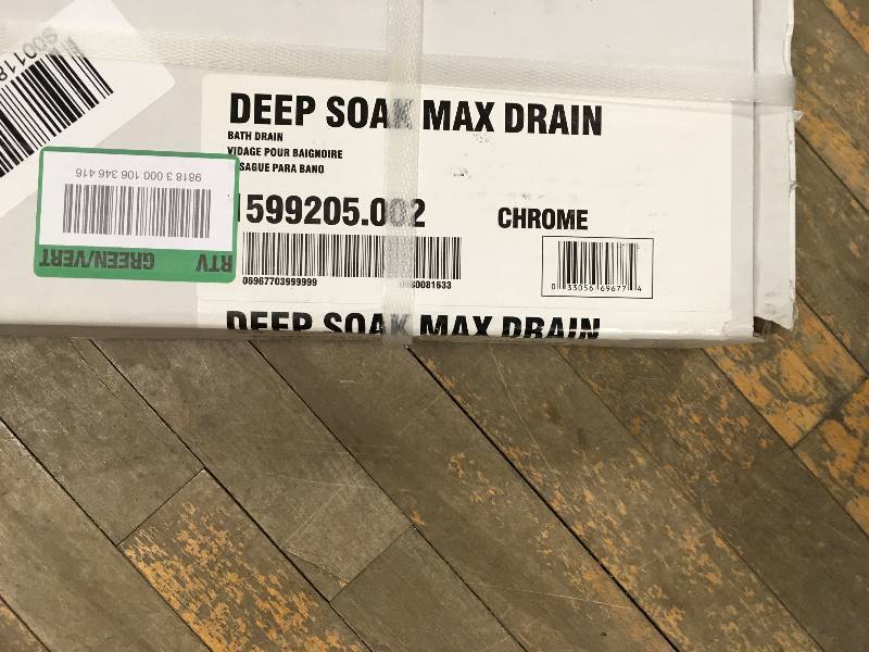 lot 114 image: Deep Soak Max Drain Chrome not used