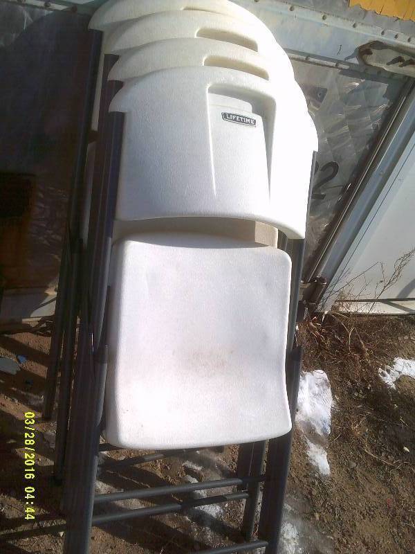 4 HEAVY DUTY LIFE TIME FOLDING CHAIRS