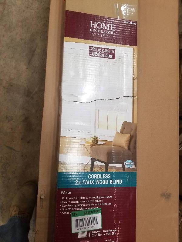Home Decorators Collection White Cordless 2 in. Faux Wood Blind - 59 in. W x 64 in. L