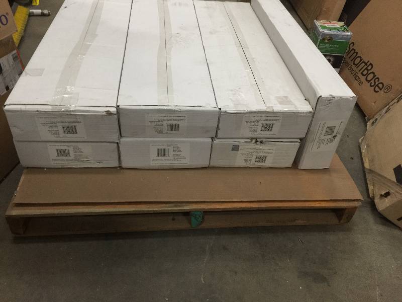 Lot of 7 cases of Home Decorators Collection Hand Scraped Strand Woven Earl Grey 38 in. T x 5-18 in. W x 36 in. L Engineered Click Bamboo Flooring open box never used