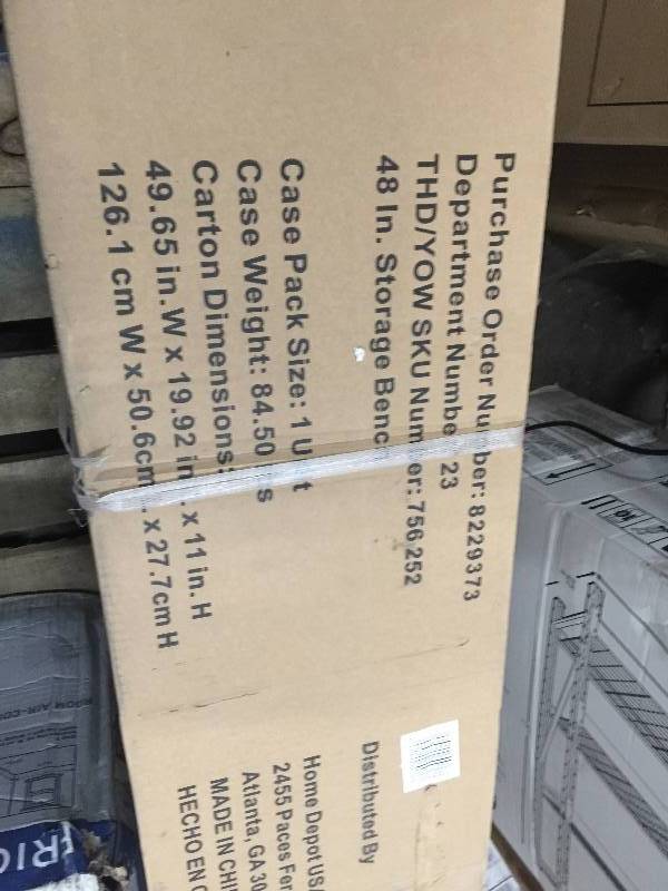 Husky 20 in. H x 48 in. W x 18 in. D Steel Storage Bench open  box never used