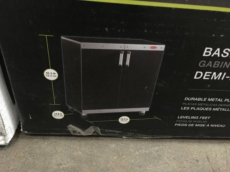 Set of 2 New Rubbermaid FastTrack 30 in. Garage Base Cabinet in Black