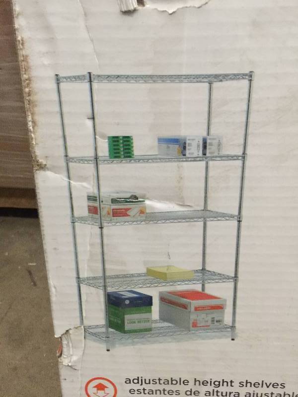 Honey-Can-Do 72 in. H x 42 in. W x 18 in. D 5-Shelf Steel Shelving Unit in Chrome not used