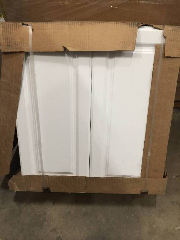 Hampton Bay Hampton Assembled 27x30x12 in. Wall Kitchen Cabinet in Satin White not used