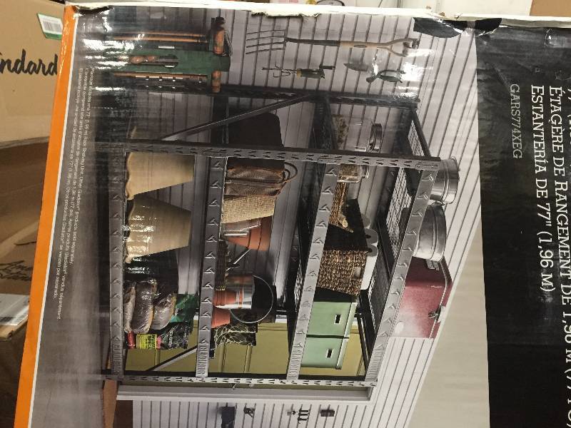 Gladiator 73 in. H x 77 in. W x 24 in. D 4-Shelf Welded Steel Garage Shelving Unit not used
