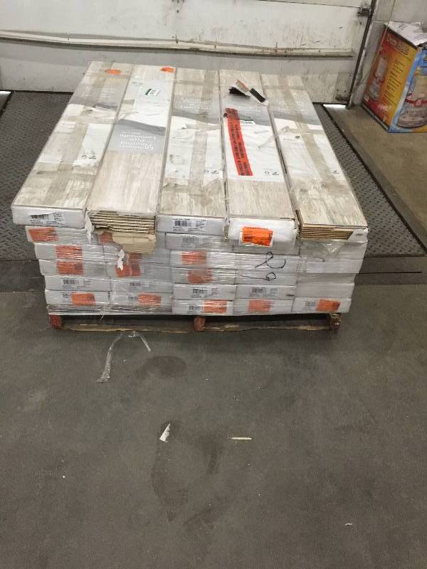 Lot of 29 cases Home Decorators Collection Denali Pine 8 mm Thick x 7-23 in. Wide x 50-58 in. Length Laminate Flooring (21.48 sq. ft.  case) not used
