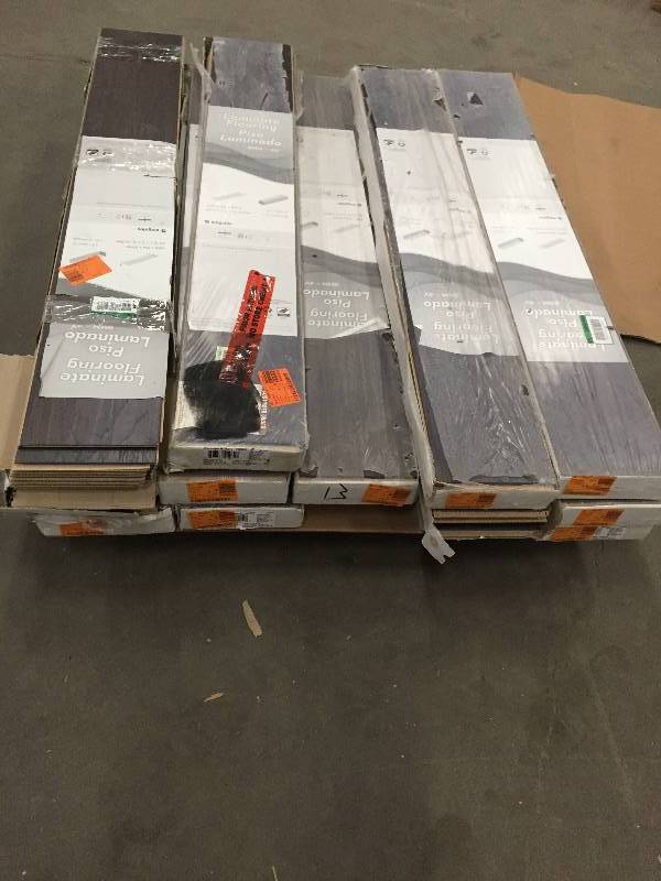 Lot of 13 cases Home Decorators Collection Stanhope Hickory 8 mm Thick x 7-23 in. Wide x 50-58 in. Length Laminate Flooring (21.48 sq. ft.  case)