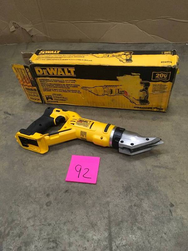 DEWALT 20-Volt MAX Lithium-Ion Cordless 18-Gauge Swivel Head Shears (Tool-Only) open box never used