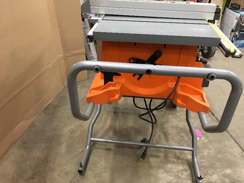 RIDGID 15 Amp 10 in. Heavy-Duty Portable Table Saw with Stand USED IN WORKING CONDITIONS  model R4513